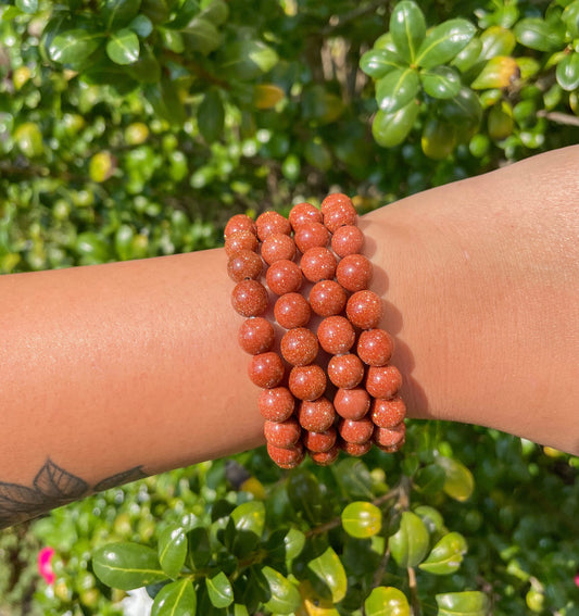 Goldstone Bead Bracelet