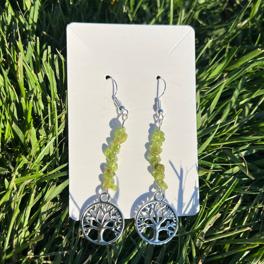 Peridot Tree of Life Earrings