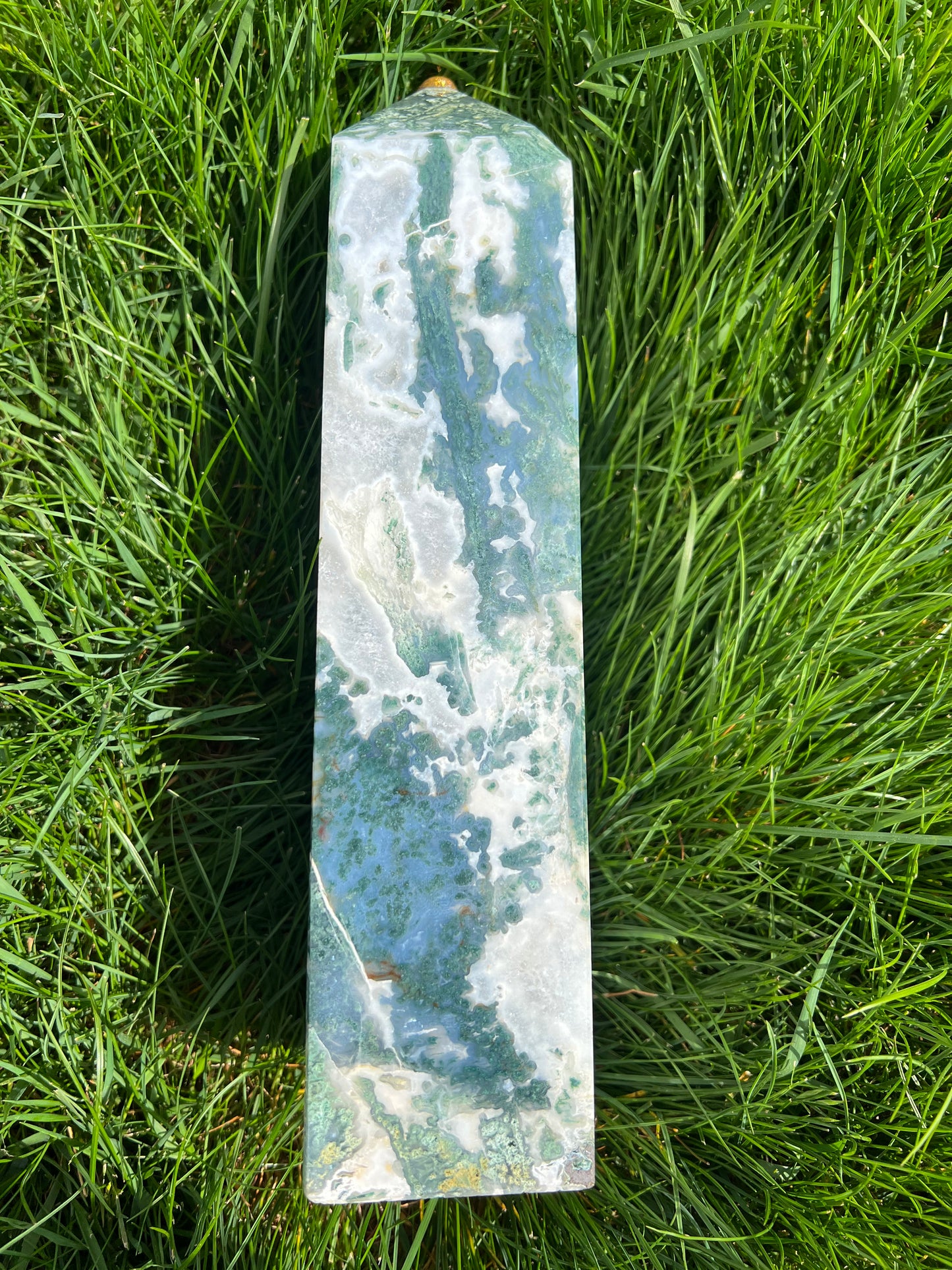 XXL Moss Agate Tower