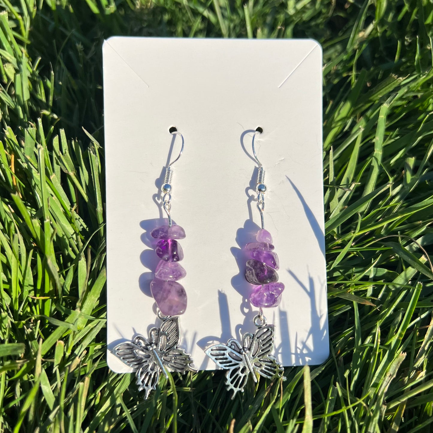 Amethyst Butterfly Earrings