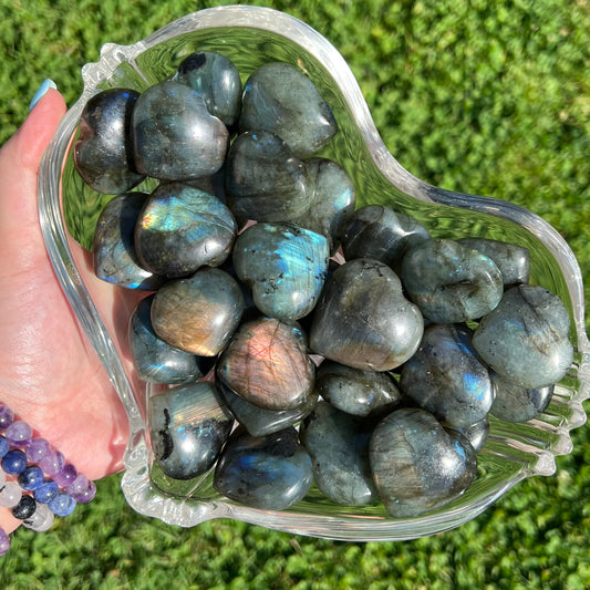 Labradorite Heart Carving