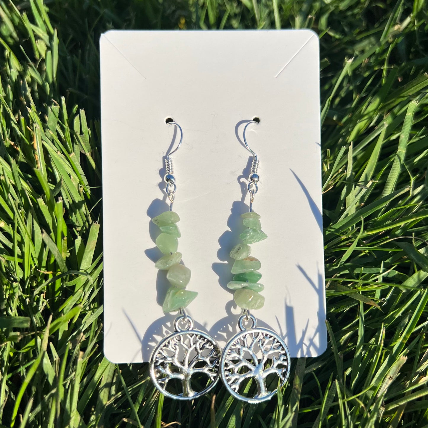 Green Aventurine Tree of Life Earrings