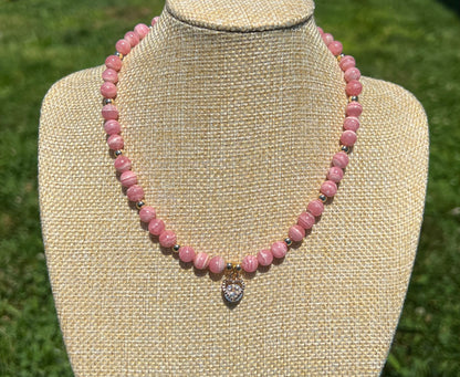 Rhodochrosite Heart Necklace