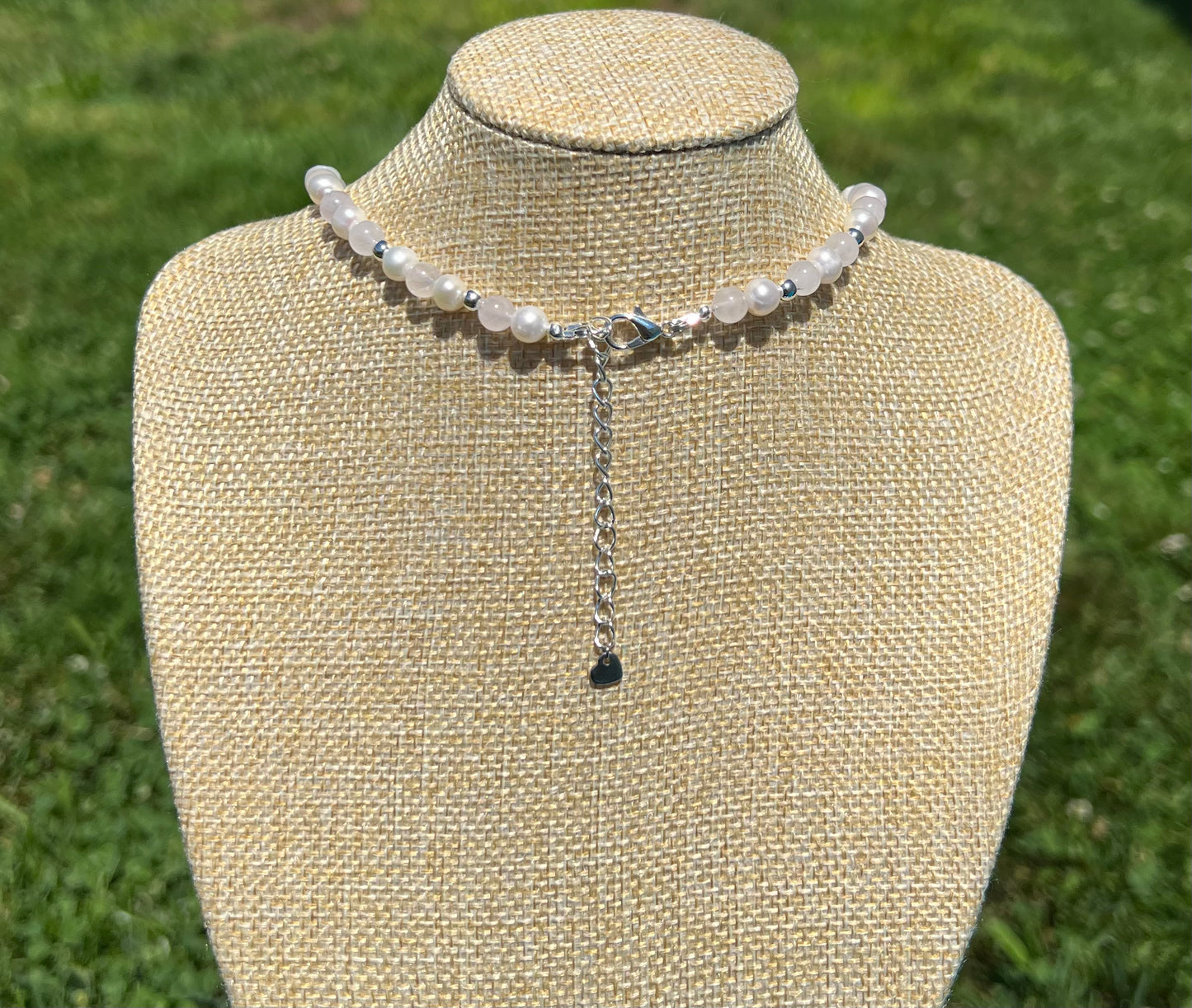 Rose Quartz & Fresh Water Pearl Necklace