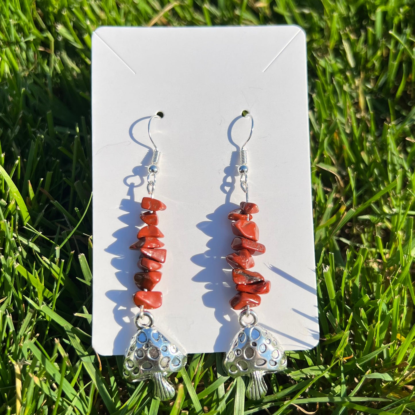 Red Jasper Mushroom Earrings