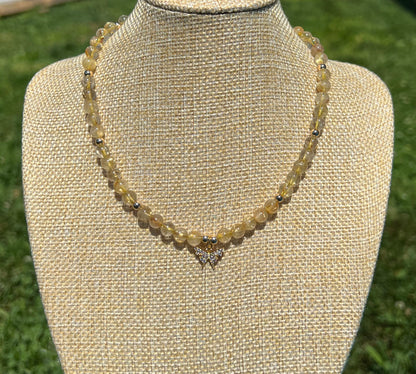 Golden Rutile Quartz Butterfly Necklace