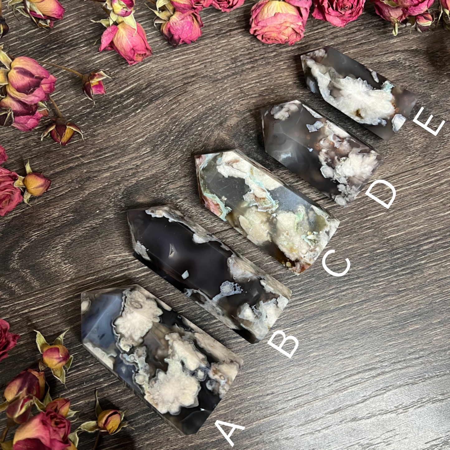 Black Flower Agate Tower | Choose Your Own