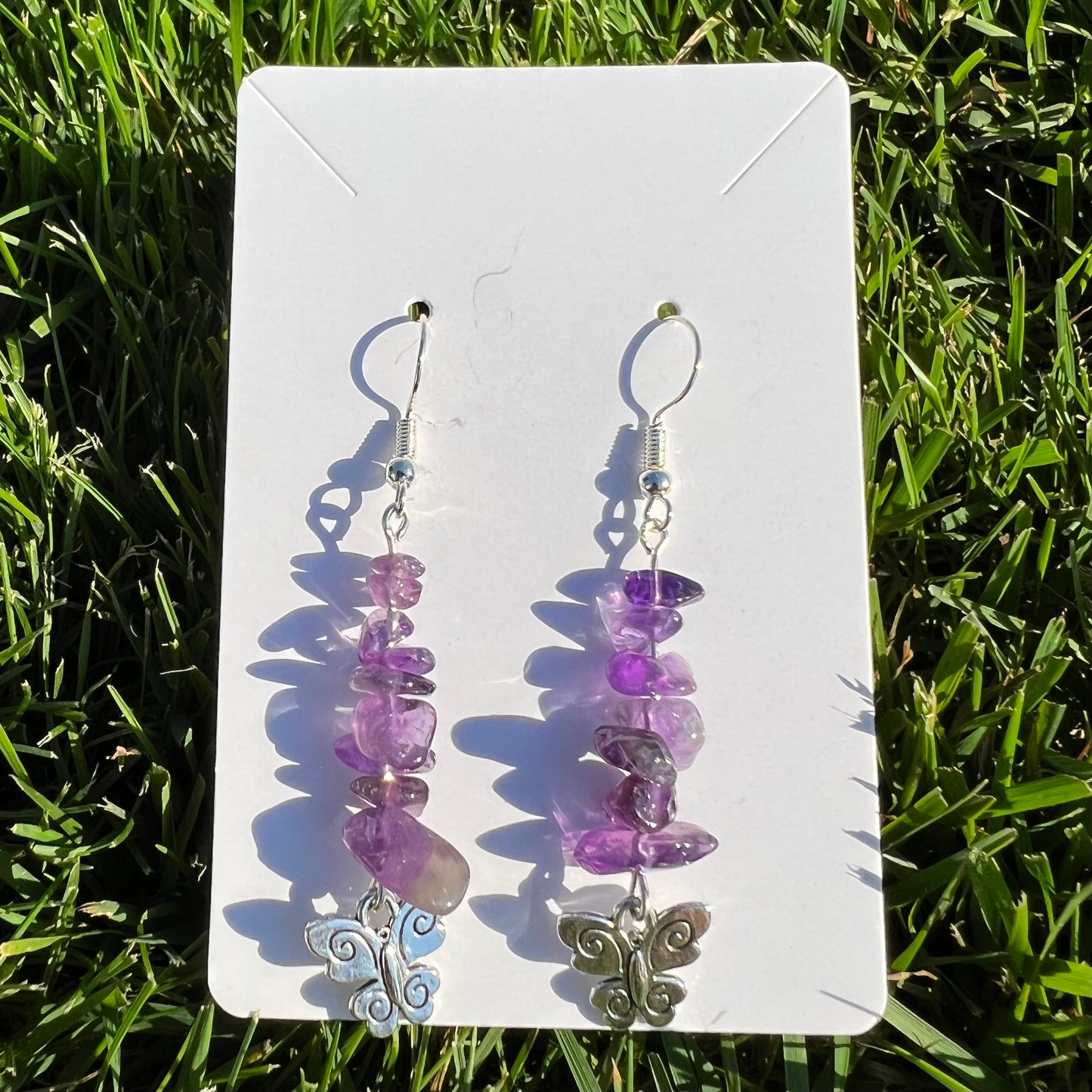 Amethyst Butterfly Earrings